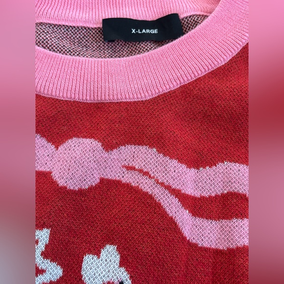 So-Lazo Pink & Red Tea Bunny Knit Sweater Extra-Large - Picture 9 of 9
